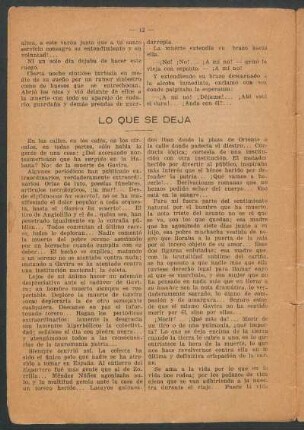 Lo que se deja