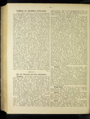 Fortschritte der katholischen Lehrervereine