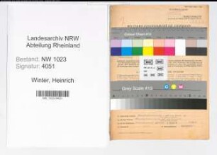 Entnazifizierung Heinrich Winter , geb. 15.06.1889 (Postinspektor)