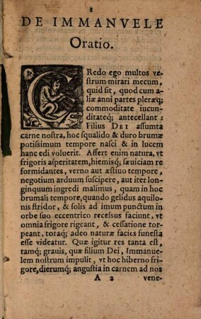 De Immanuele Oratio. Matthaei Dresseri : In ludo illustri Misenae, VII. Cal. Ian. Anno M. D. LXXVIII
