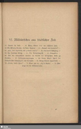 VI. Militärisches aus friedlicher Zeit