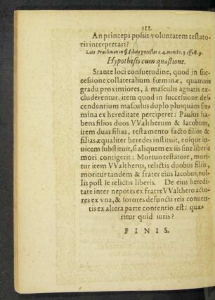 Hypothesis cum quaestione.
