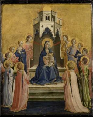 Thronende Madonna mit Kind und zwölf Engeln