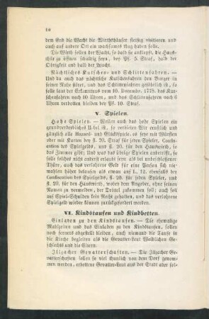 VI. Kindstaufen und Kindbetten