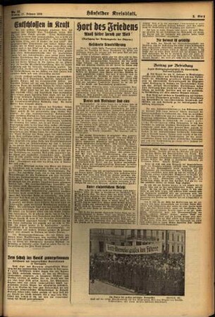 Zweite Ausgabe vom Montag, den 21. Februar 1938.