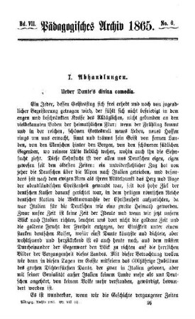 Ueber Dante's divina comedia