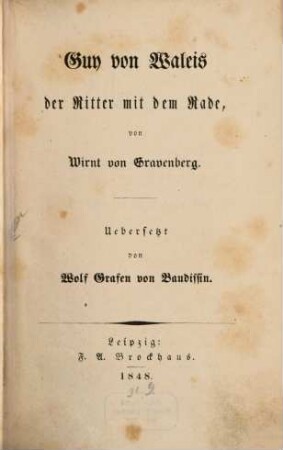 Guy von Waleis, der Ritter mit dem Rade