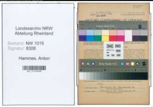 Entnazifizierung Anton Hammes , geb. 01.11.1890 (Bueroangestellter)