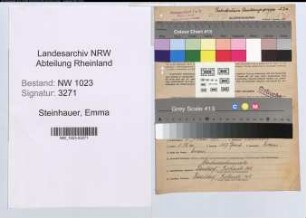 Entnazifizierung Emma Steinhauer , geb. 07.02.1901 (Postsekretaerin)