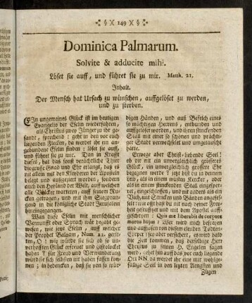 149-157, Am heiligen Palmsonntag