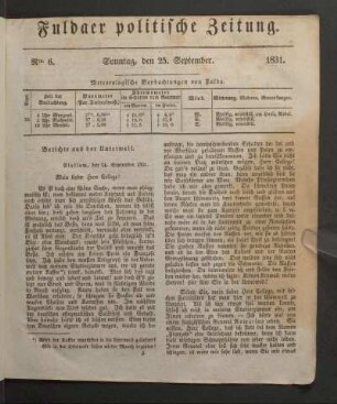 Sonntag, den 25. September. 1831