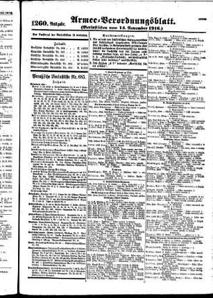 1260. Ausgabe. Dienstag, 14. November 1916