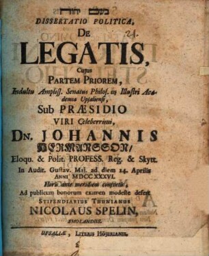 Diss. pol. de legatis