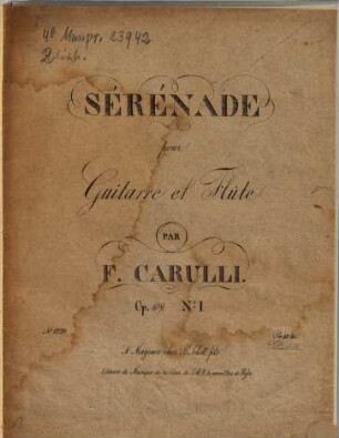 Sérénade pour guitarre et flûte : op. 109, 1. no. 1