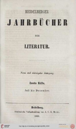49,2: Heidelberger Jahrbücher der Literatur