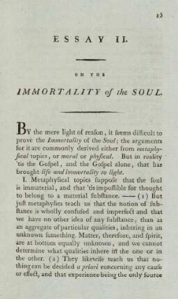 15-25 Essay II: On the immortality of the soul
