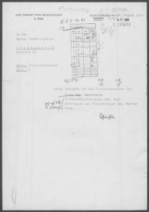 Honau: Visitationsbericht mit Pfarrbericht 1960
