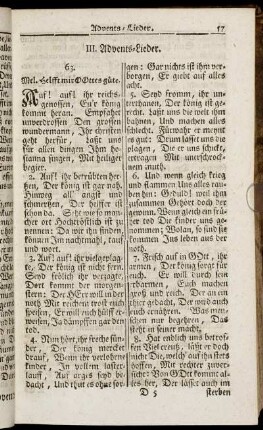 III. Advents-Lieder. - V. Neu-Jahrs-Lieder.
