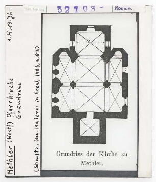 Methler (Westf.), Pfarrkirche, Grundriss, 1. H. 13. Jhd.