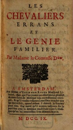 Les Chevaliers errant et le Genie familier