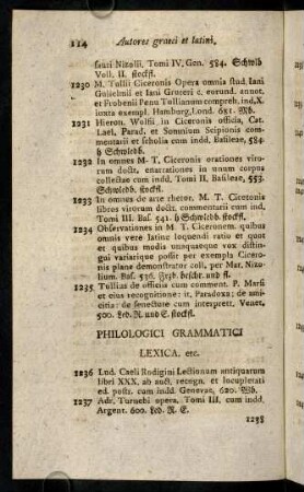 114-117, Philologici Grammatici Lexica. etc.