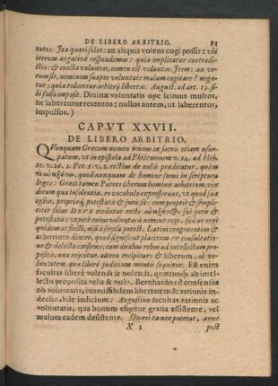 Caput XXVII. De Libero Arbitrio.