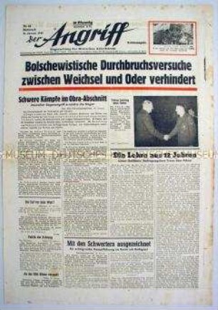 Tageszeitung "Der Angriff" zum Vormarsch der Sowjetarmee