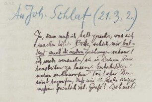 Brief an Johannes Schlaf