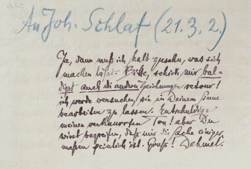 Brief an Johannes Schlaf