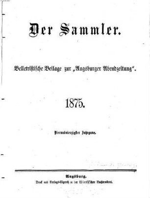 Der Sammler. 44. 1875
