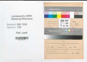 Entnazifizierung Josef Patt , geb. 05.01.1911 (Hauptmann)