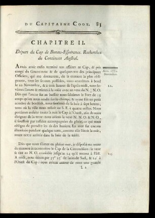 Chapitre II. Départ du Cap de Bonne-Espérance. Ręcherches du Continent Austral.