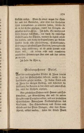 Siebenzehnter Brief