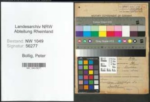 Entnazifizierung Peter Bollig , geb. 23.06.1905 (Landwirt)