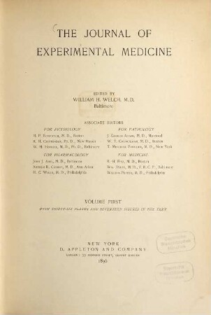 The journal of experimental medicine : JEM. 1. 1896