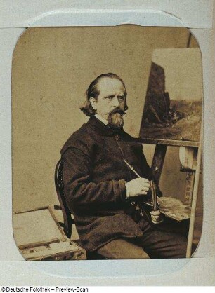 Porträt Johann Friedrich Wilhelm Wegener (1812-1879; Maler). Mitglied der naturwissenschaftlichen Vereinigung "Isis" in Dresden ab 1845. Dresden: SLUB Mscr.Dresd.App.1665