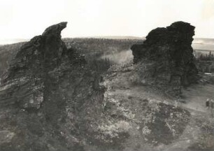 Tschechien (Elstergebirge). Hoher Stein (Vysoky Kamen) bei Erlbach. "Adler" und "Rose". Grauwackenquarzit (Kambrium)
