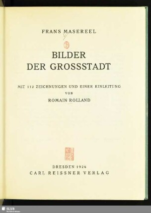 Bilder der Grossstadt : mit 112 Zeichnungen