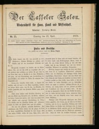 Jahrgang 1., Nr. 25. (23. April 1871)