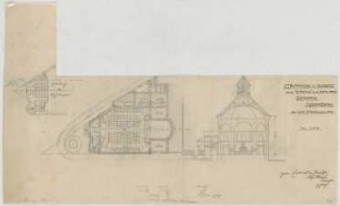 Thiersch, August ; Nürnberg (Bayern); Kath. - Apostolische Kirche, Projekt - Grundriss, Teilgrundriss, Schnitt