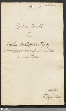 Gruben-Bericht von dem Beylehn: Alt-Elisabeth Fdgrbe in der Freyberger Bergamts- und deren Halsbrückner Revier - 18.6453 4.