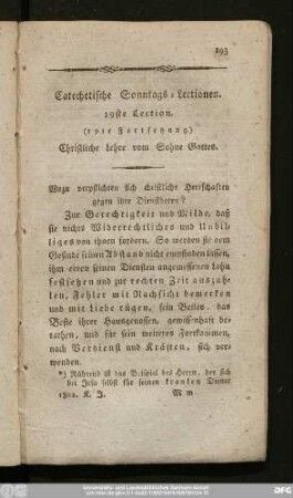 39ste Lection. (19te Fortsetzung.) Christliche Lehre vom Sohne Gottes.