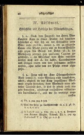IV. Abschnitt. Erblichkeit und Erbfolge der Winnpflichtigen