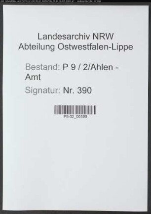 Sterberegister Standesamt Ahlen-Amt