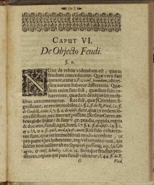 Caput VI. De Objecto Feudi.