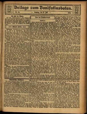 Zweite Ausgabe vom Sonntag, den 27. Juli 1924.