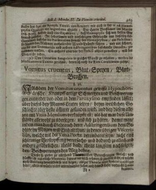 Vomitus cruentus, Blut- Speyen, Blut- Brechen.