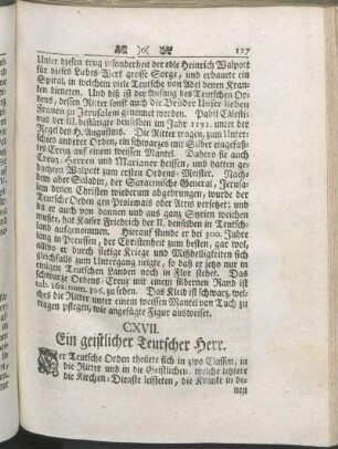 CXVII. Ein geistlicher Teutscher Herr.
