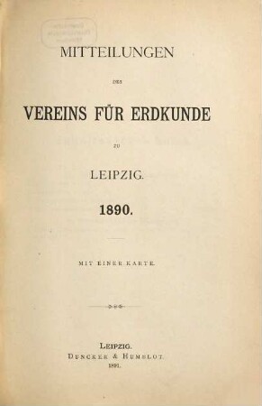 Mitteilungen des Vereins für Erdkunde zu Leipzig : für das Jahr ... 1890