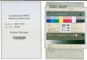 Entnazifizierung Hermann Kuntze , geb. (Stahlproduktion)